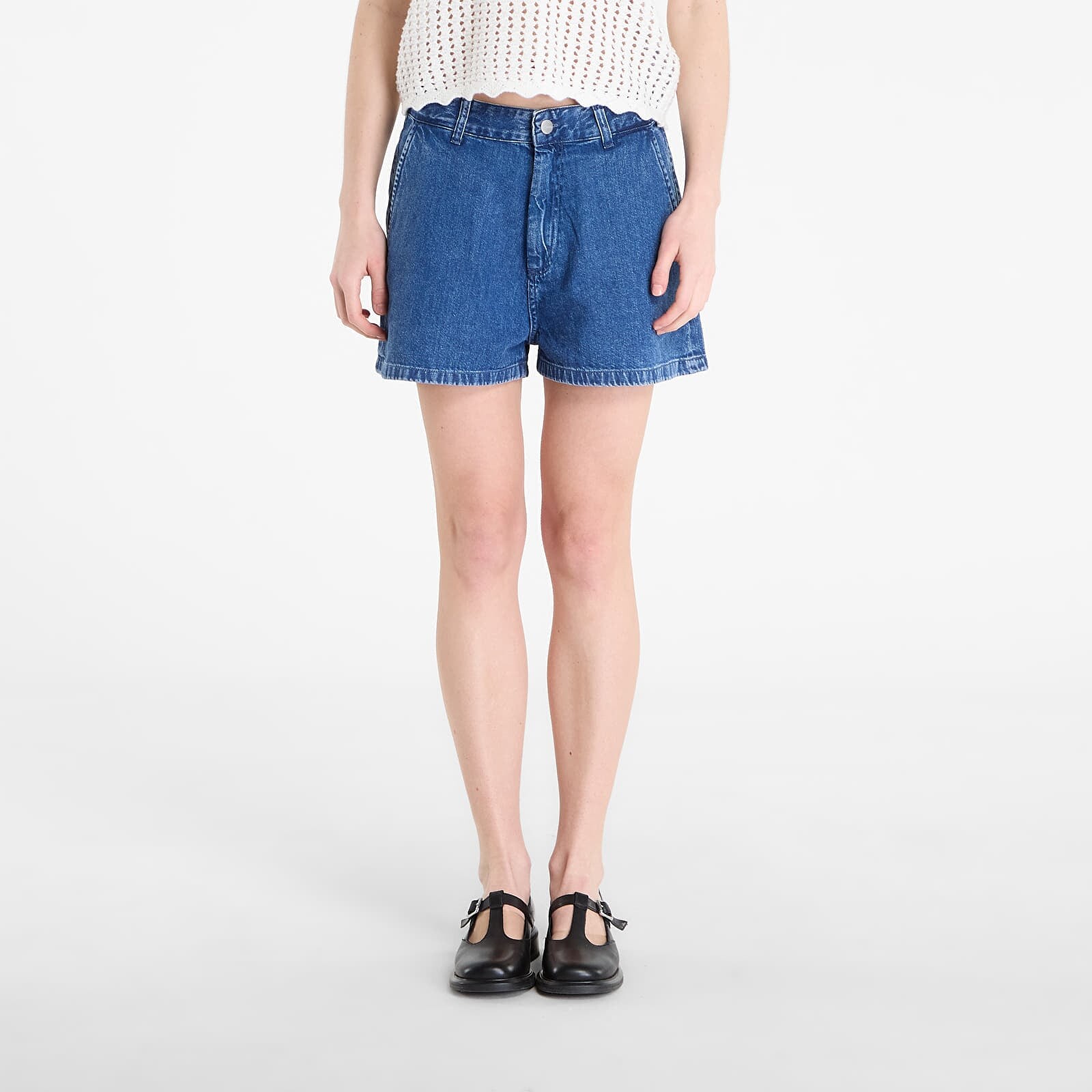 Šortky Carhartt WIP W' Lova Short Blue Stone Washed L