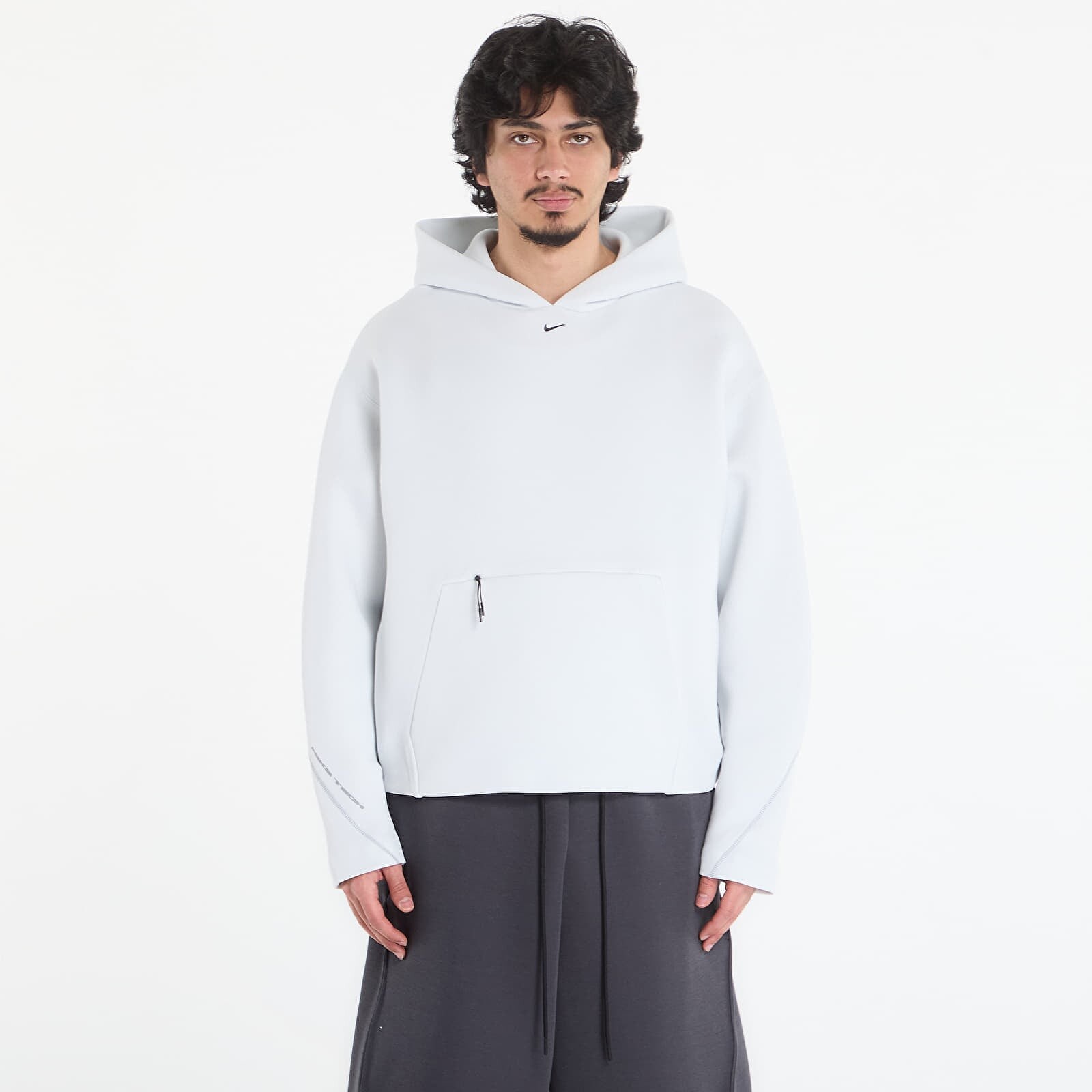 Mikina Nike Tech Men's Fleece Pullover Hoodie Off White/ Black L