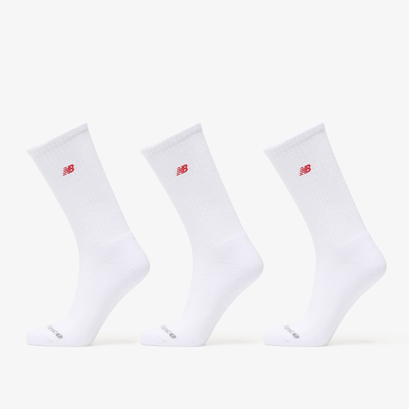 Ponožky New Balance Red Patch Logo Crew Socks 3-Pack White S