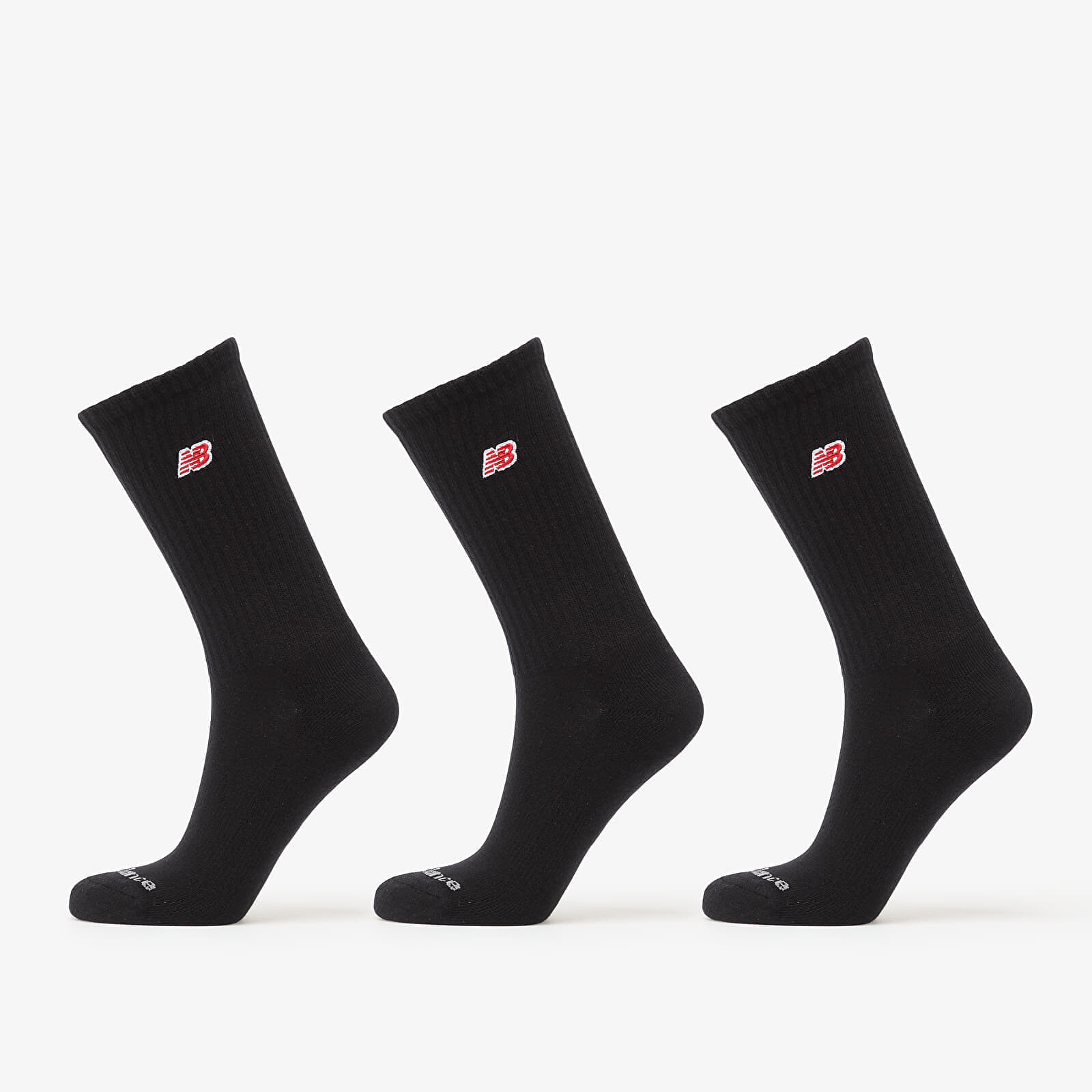 Ponožky New Balance Red Patch Logo Crew Socks 3-Pack Black S