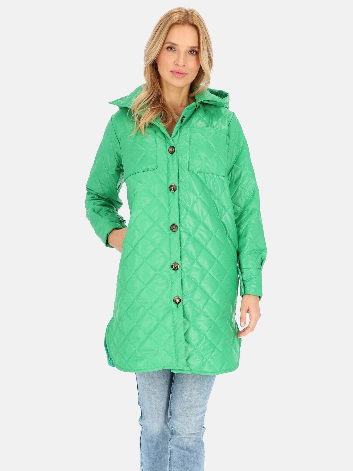 PERSO Woman's Women's transitional thin jacket with a hood