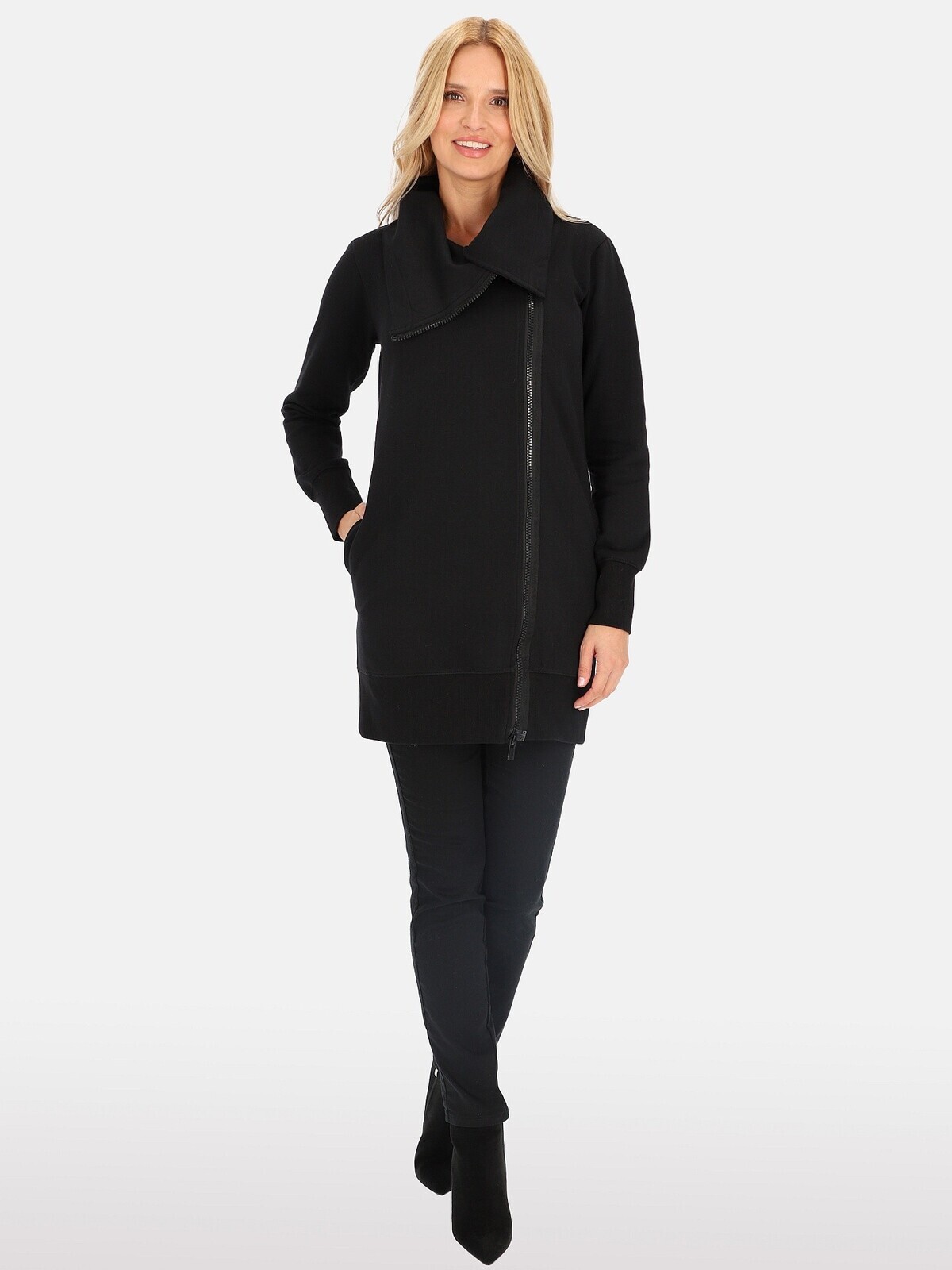 PERSO Woman's Women's transitional knitted jacket with a zipper ,  color