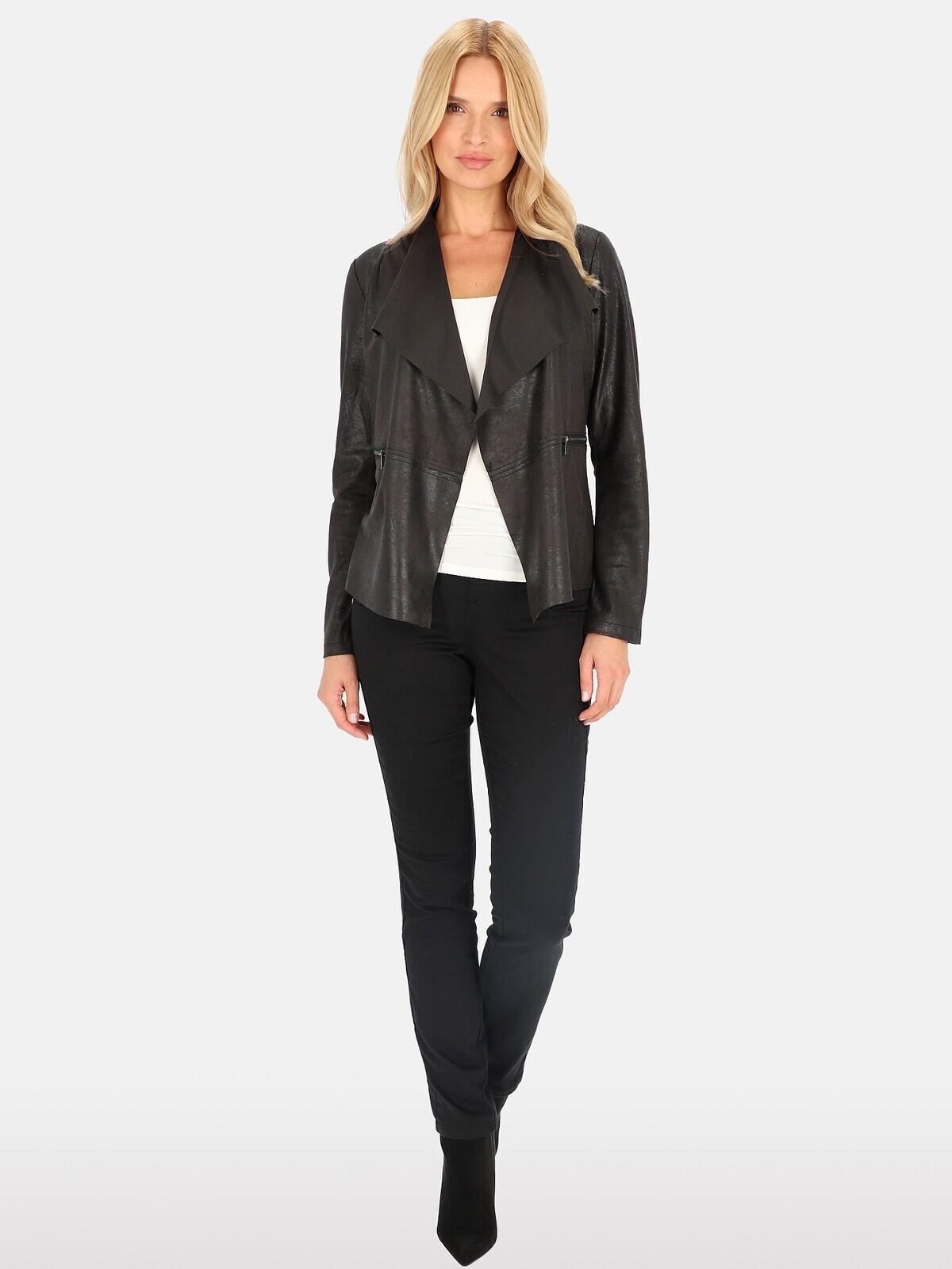 PERSO Woman's Women's overcoat jacket made of ecological suede ,  color