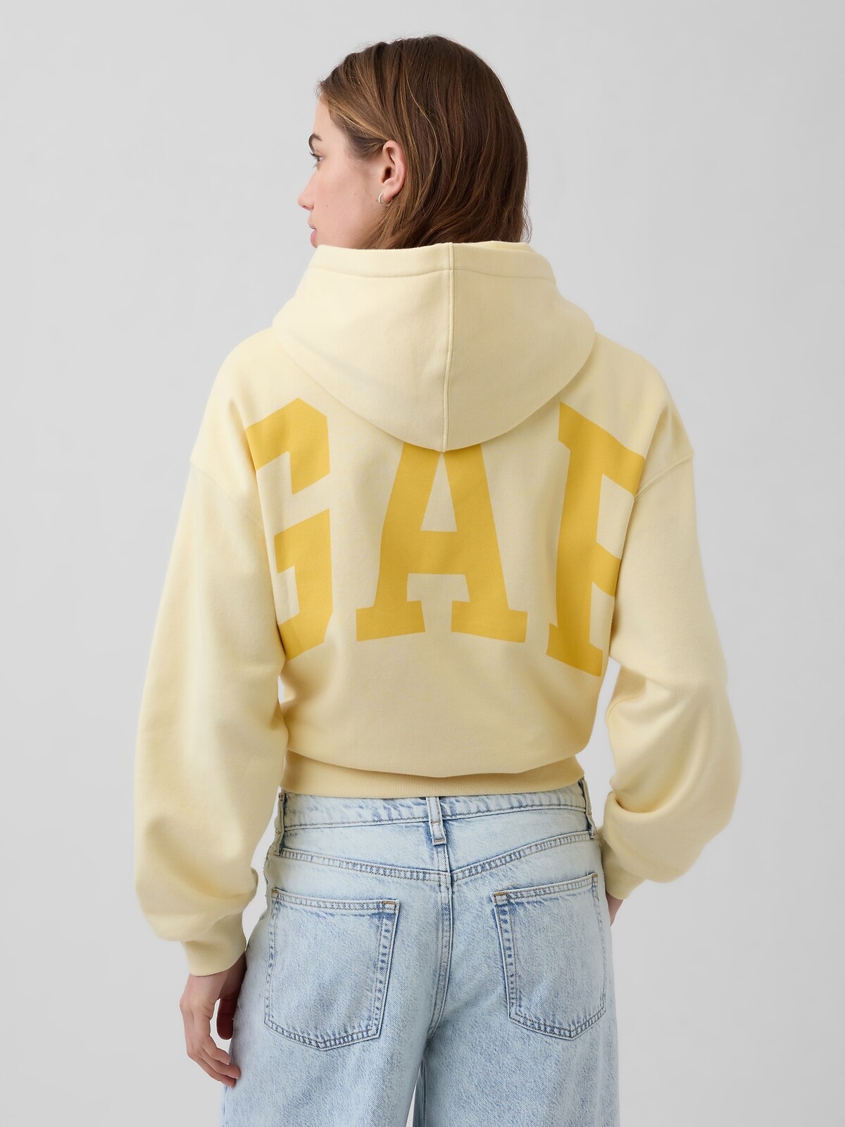 GAP oversize crop mikina s VintageSoft logom