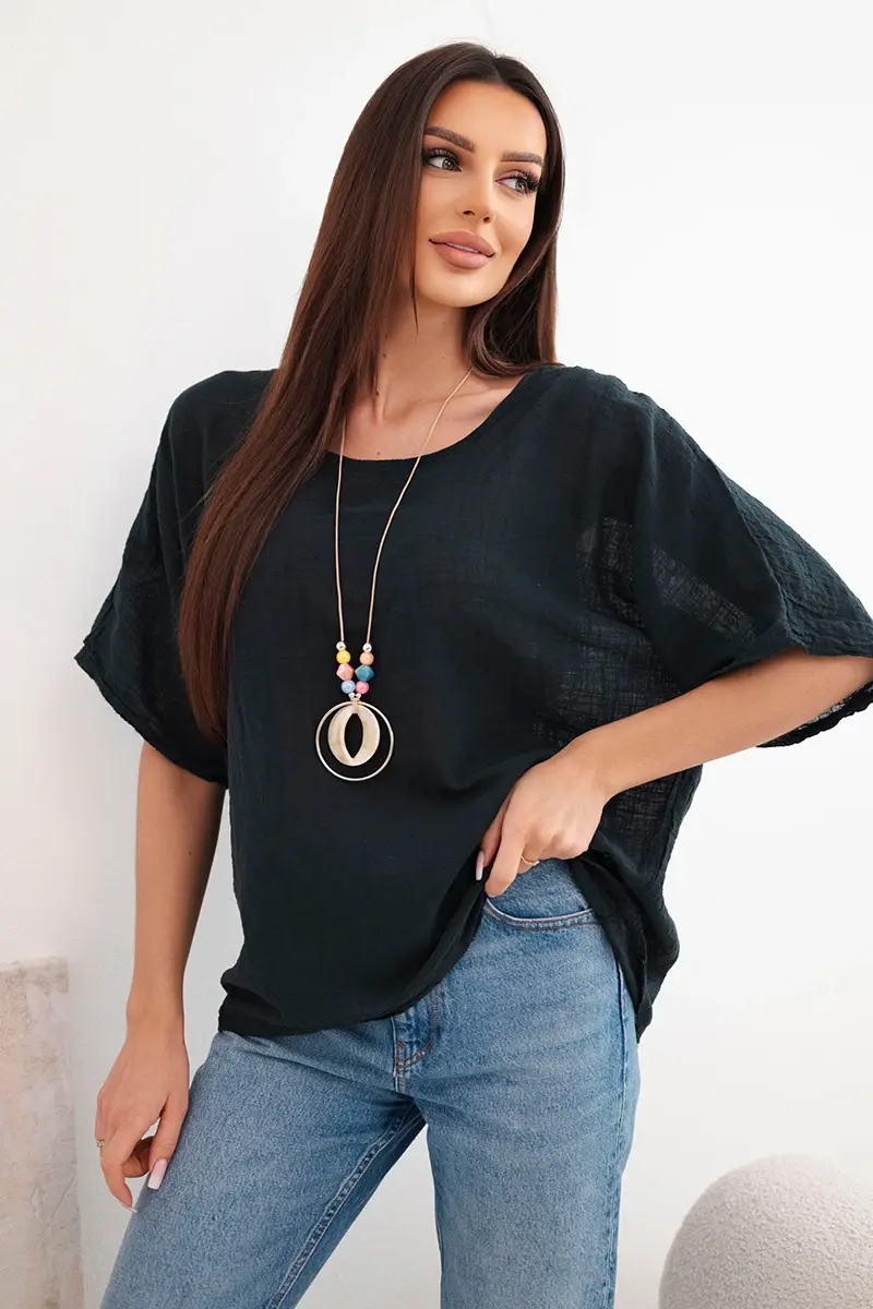 Kesi Włoski dámska oversized blúzka čierna