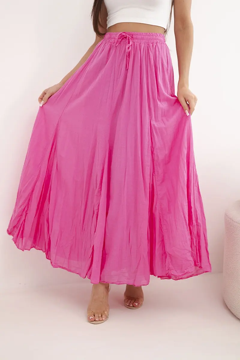 Kesi dámska maxi sukňa s elastickým pásom camel