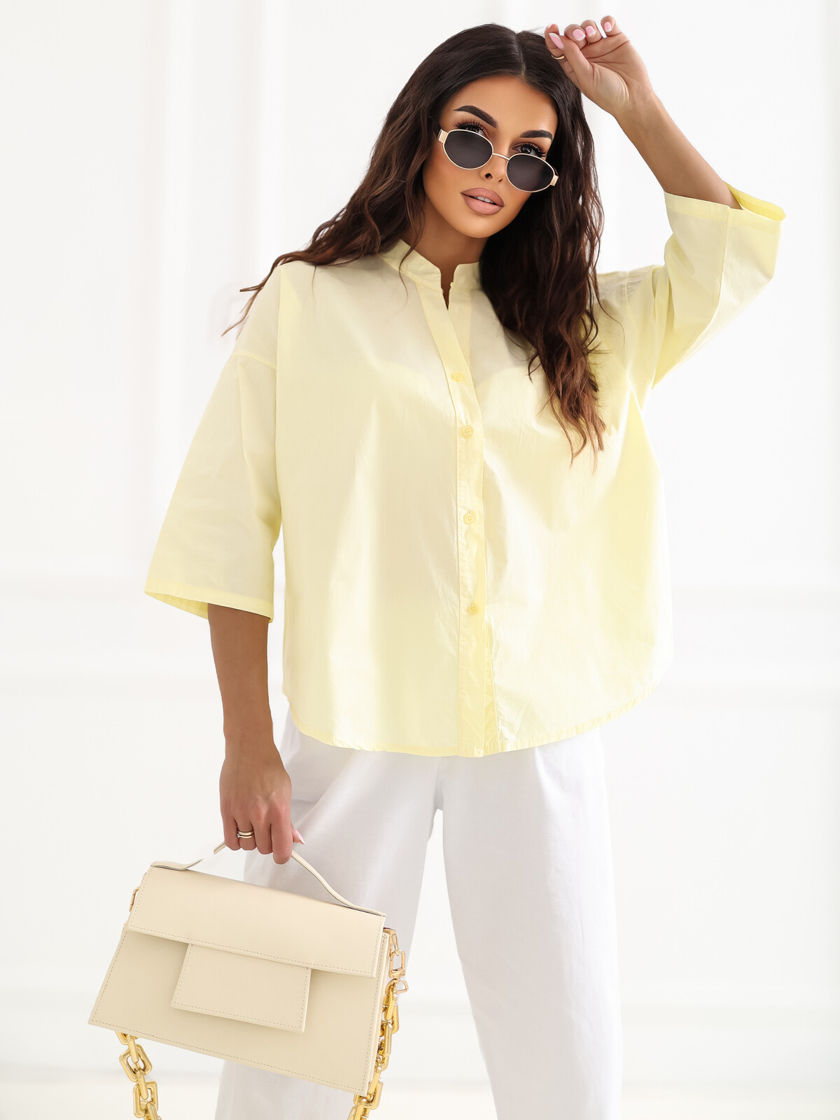 Žltá košeľa z bavlny