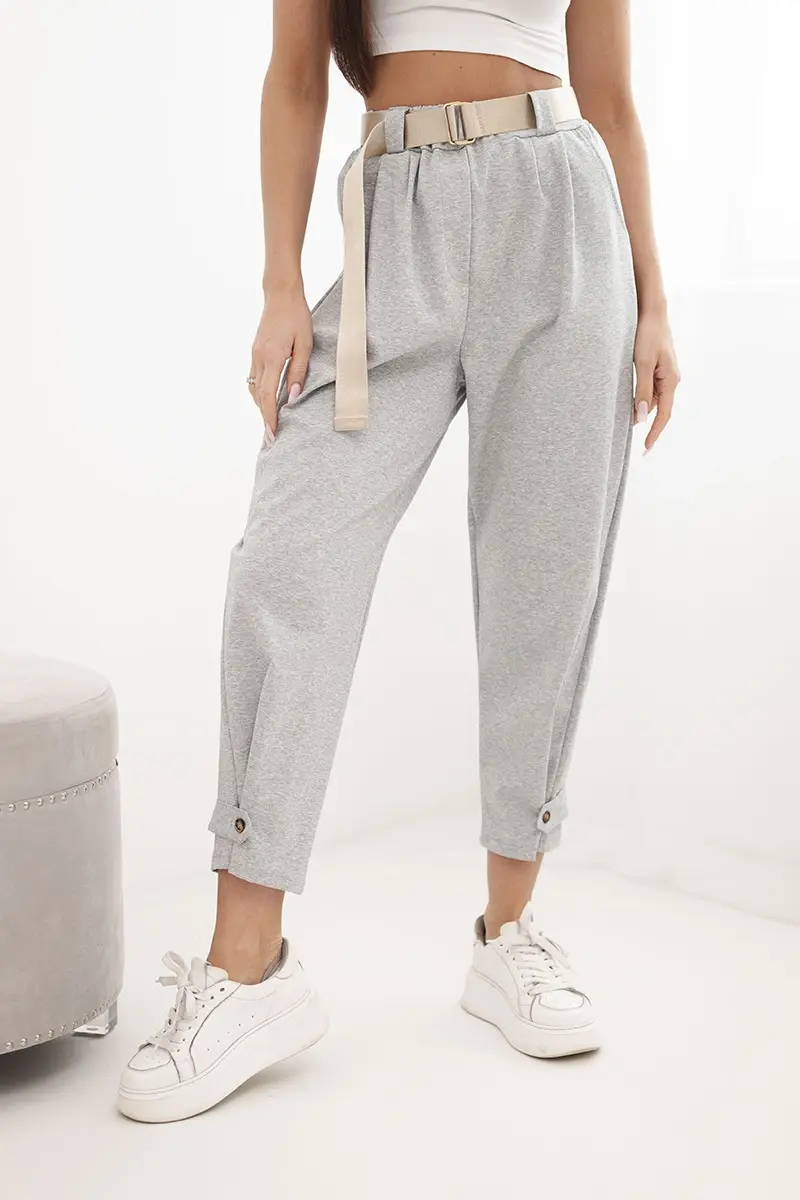 Kesi Włoski letné nohavice Punto sivé melange