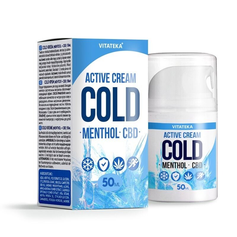 Upokojujúci chladivý krém s mentolom a CBD – 50 ml – Vitateka