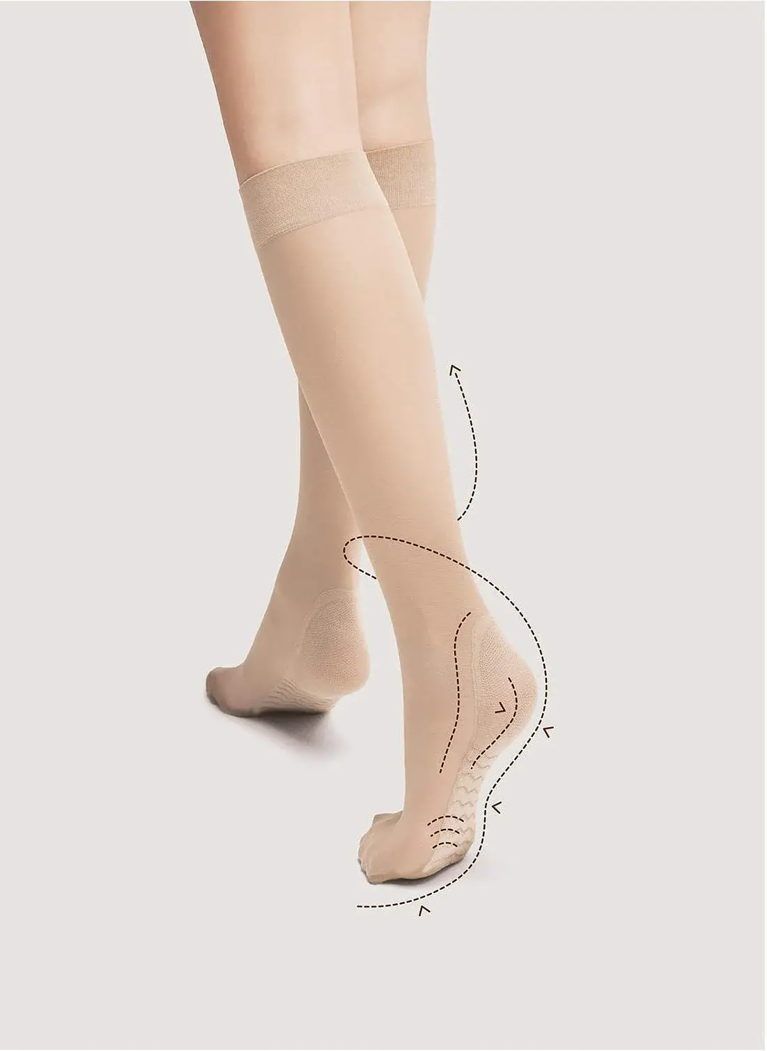 Dámske podkolienky Fiore Body Care Massage M 2100 20 den přírodní/neobvyklé.béžová Univerzální