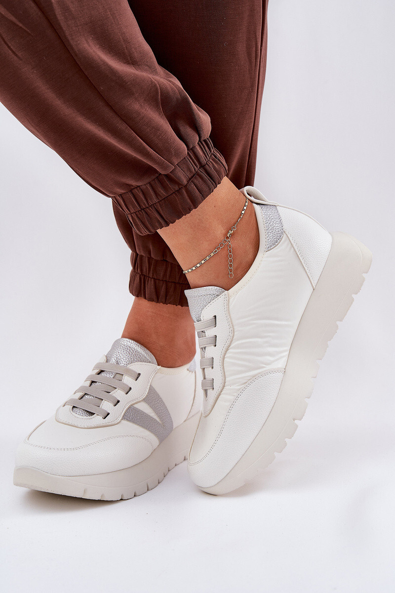 Buty Sportowe Damskie Na Platformie Vinceza 58510 Białe 38