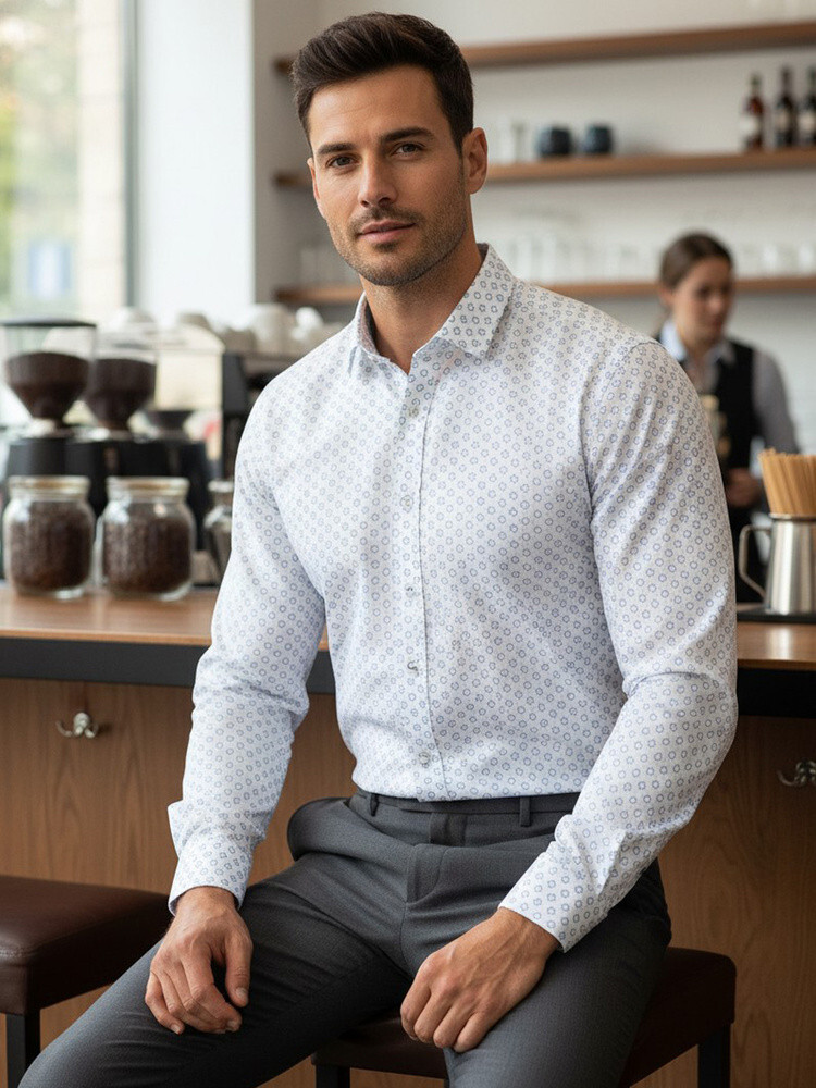 Pánska biela košeľa FashionStreet DX2438 XL