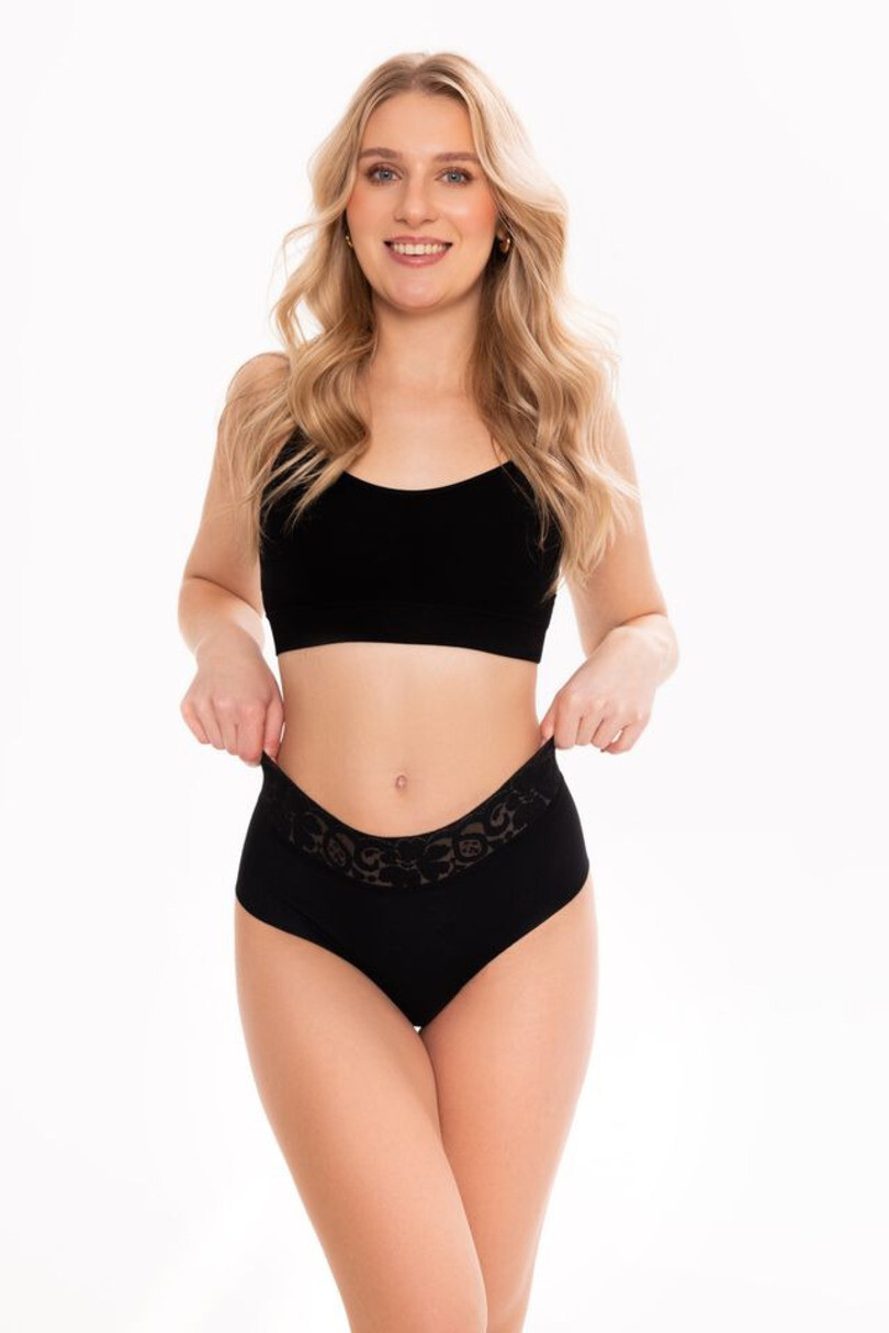 Bavlnené nohavičky Mood Brasil black- Julimex XL