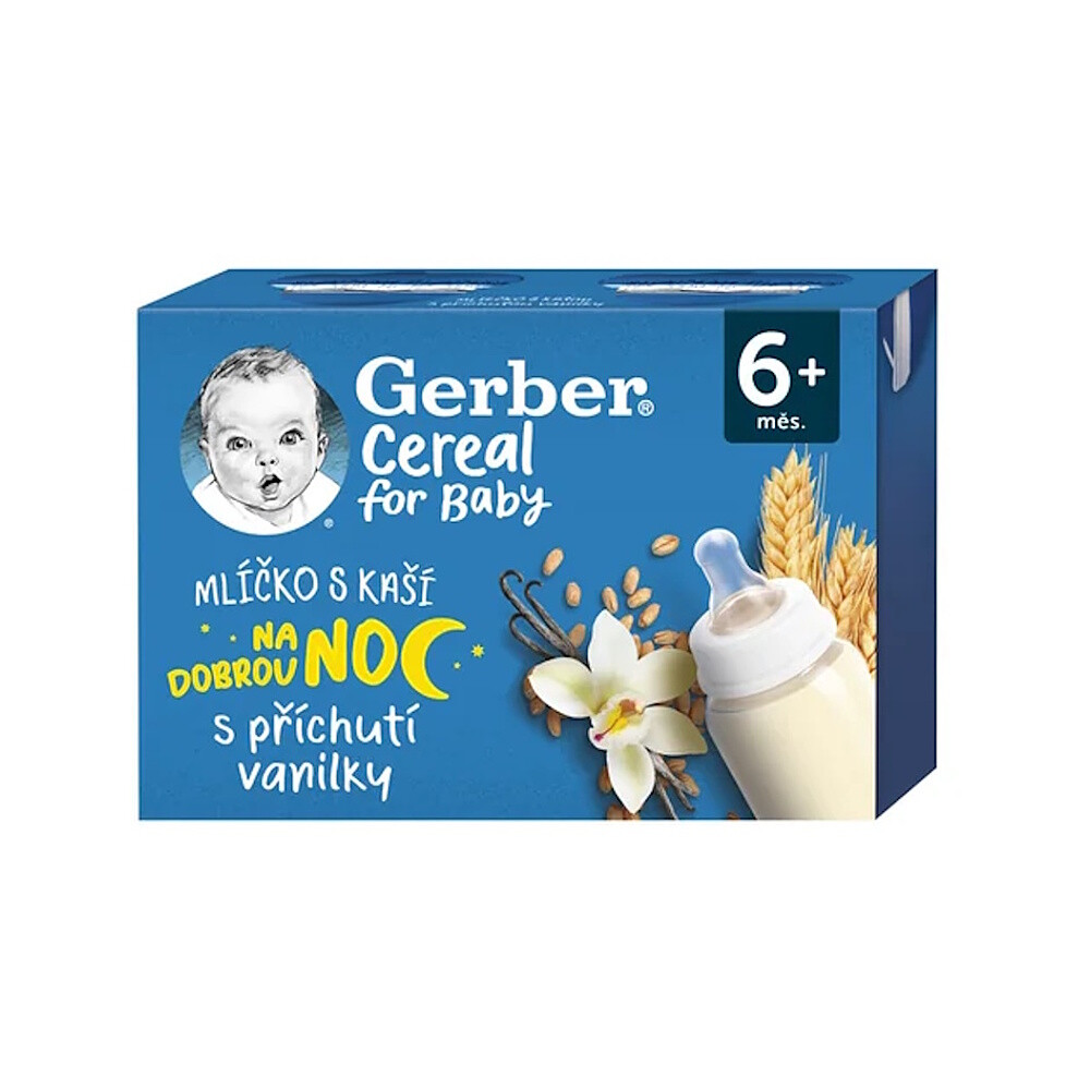 GERBER Cereal mliečko s kašou s príchuťou vanilky 2 x 200 ml