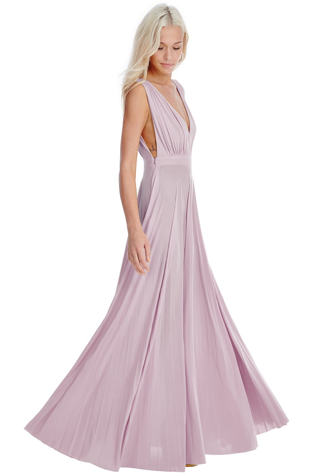 Staroružové spoločenské šaty s plisovanou sukňou Veľkosť: S/M