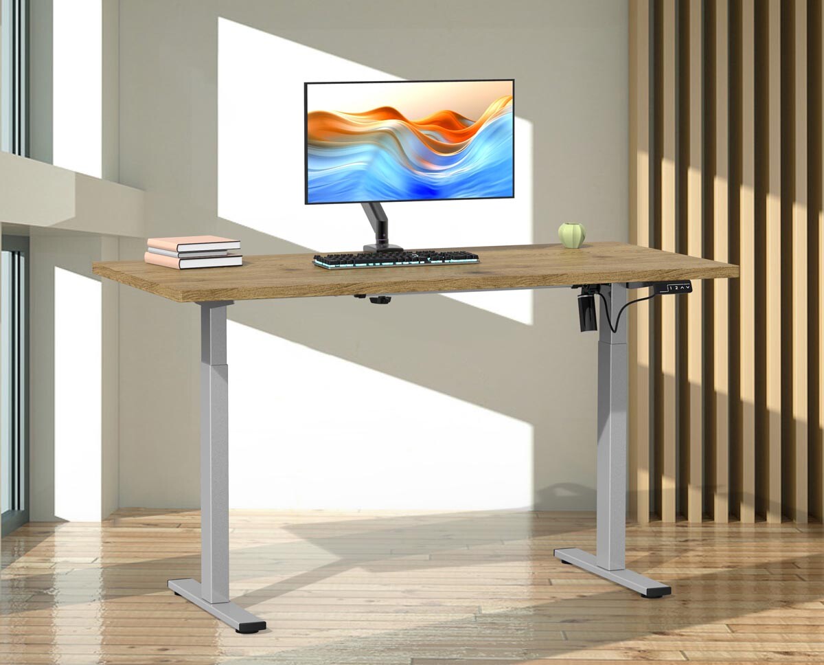 Výškovo nastaviteľný stôl E-Lona 110x80, medový dub