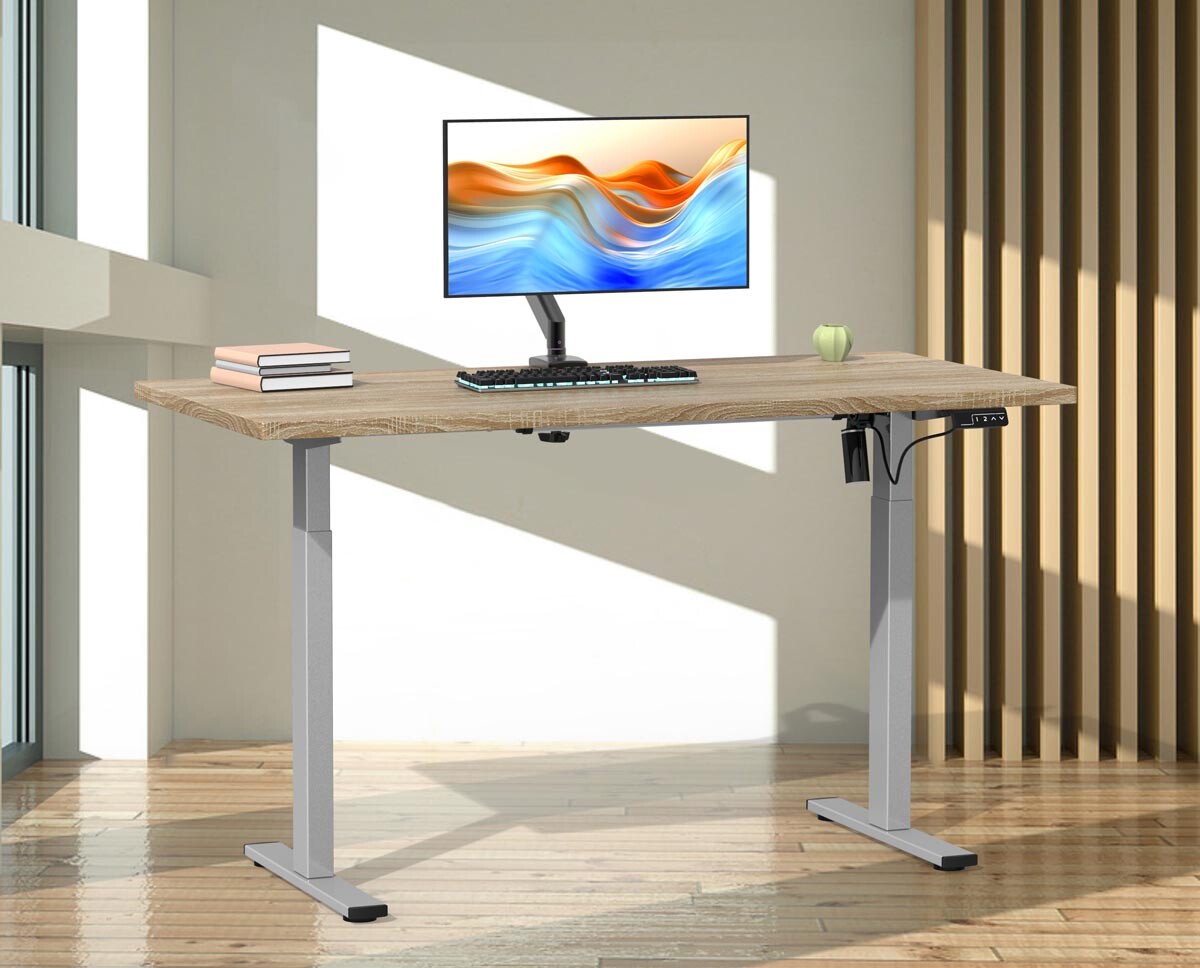 Výškovo nastaviteľný stôl E-Lona 160x80, dub sonoma