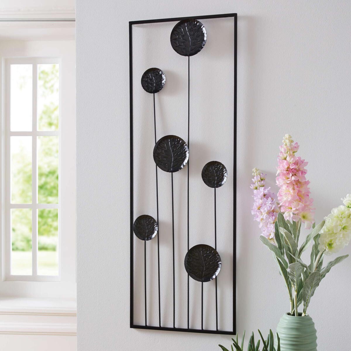 Nástenná dekorácia Čierne kvety