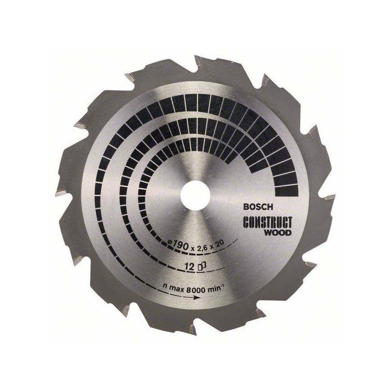 Kotúč pílový na drevo Bosch Standard for Construct Wood 190×20/16×2,6 mm 12 zubov
