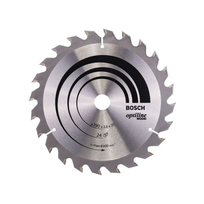Kotúč pílový na drevo Bosch Standard for Optiline Wood 190×20/16×2,6 mm 24 zubov