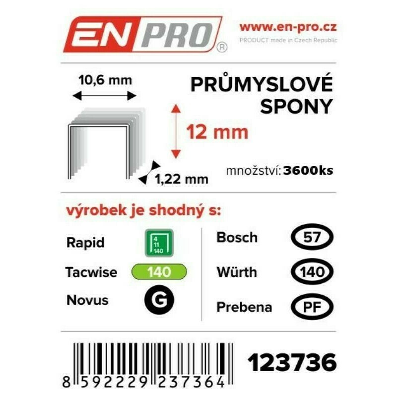 Spony PROFI 345/12 mm ENPRO 4000 ks/bal.