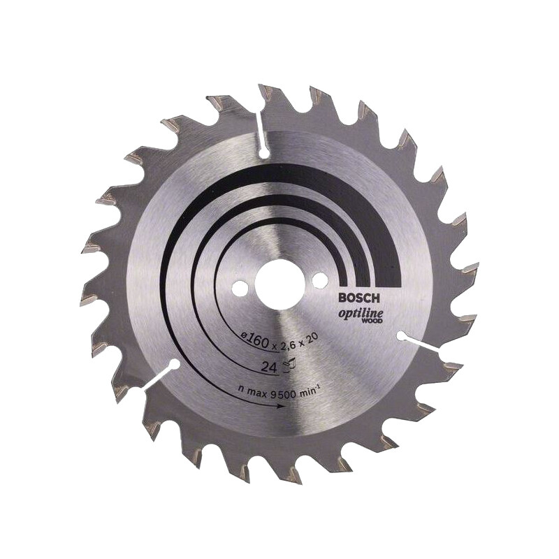 Kotúč pílový na drevo Bosch Standard for Optiline Wood 160×20/16×2,6 mm 24 zubov
