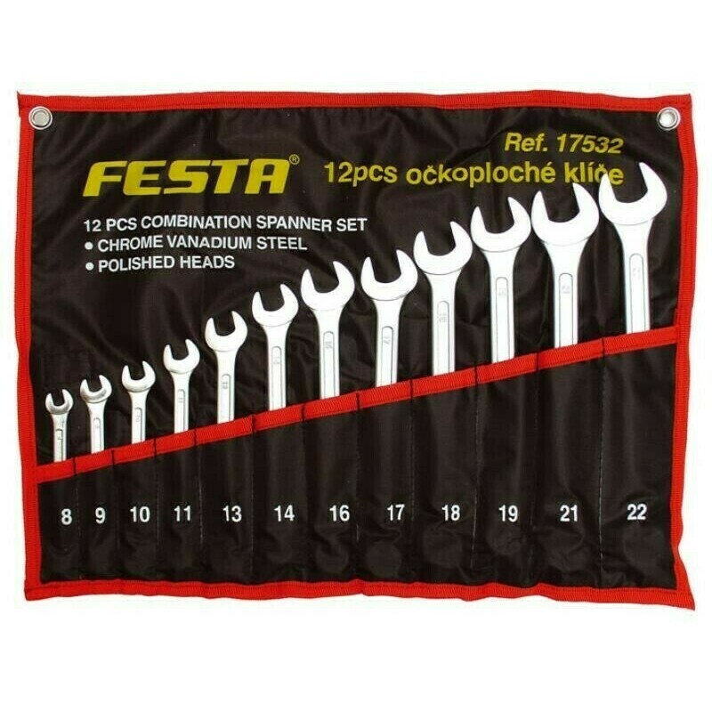 Očkoploché kľúče 8-22 mm, sada 12 ks/bal.