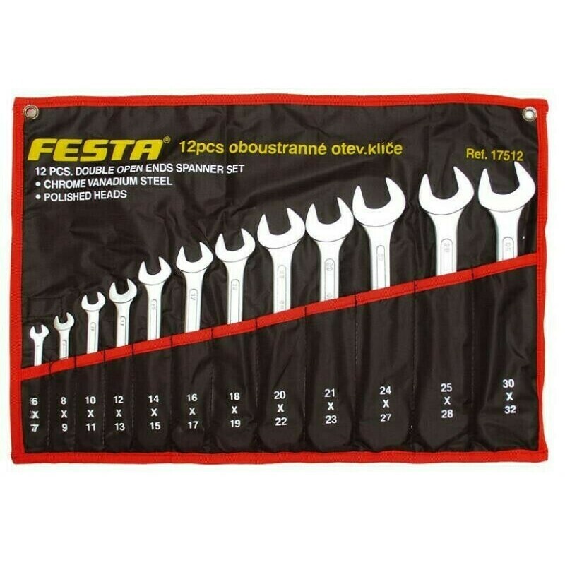 Otvorené obojstranné kľúče 6-32 mm, sada 12ks/bal.