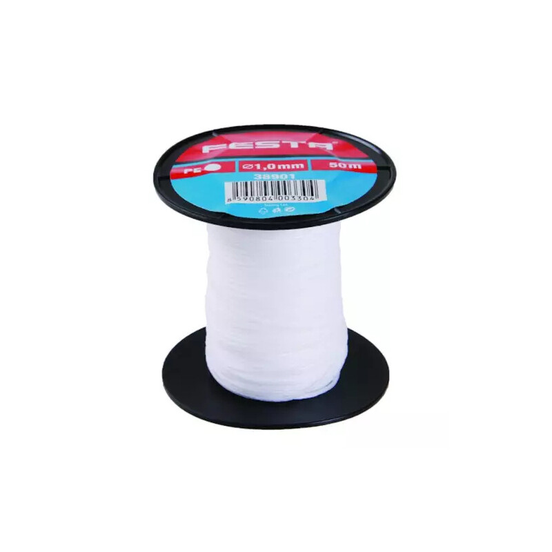 Stavebebný pleteny povrázok 50 m, biely 2 mm