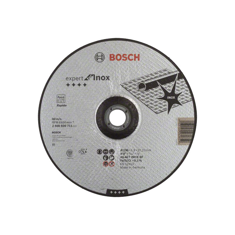 Kotúč korundový Bosch Expert for Inox 230×22,23×1,9 mm s prelisom