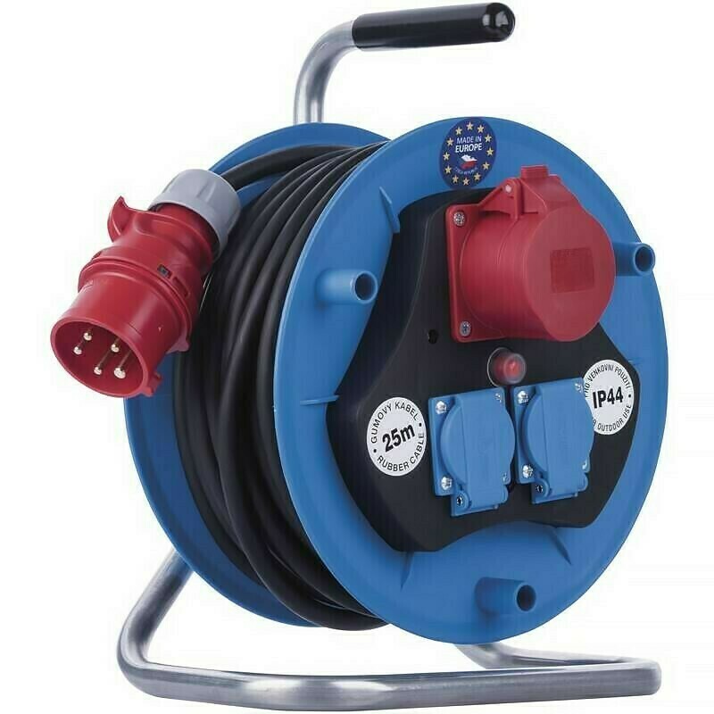 Kábel predlžovací gumový na bubne 230 V / 400 V 25 m