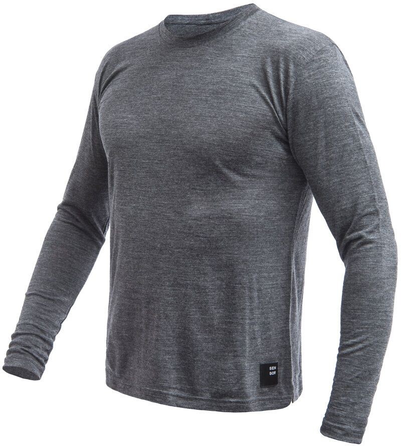SENSOR MERINO LITE pánske tričko dl.rukáv anthracite gray Veľkosť: M