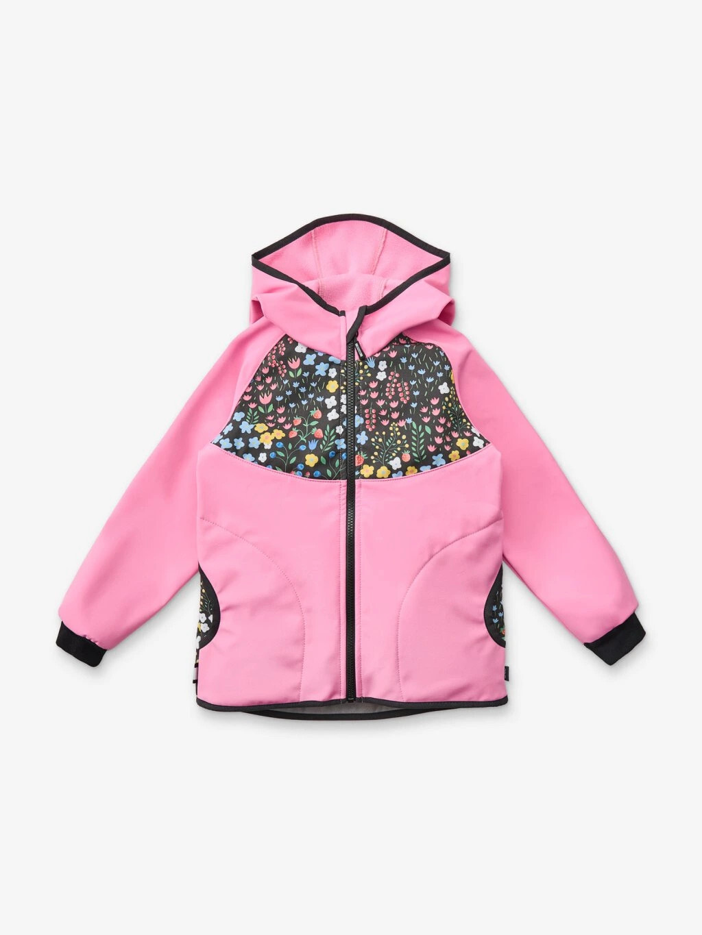 Detská softshellová bunda s flísom Basic, Ružová, Záhrada, veľ. 122/128