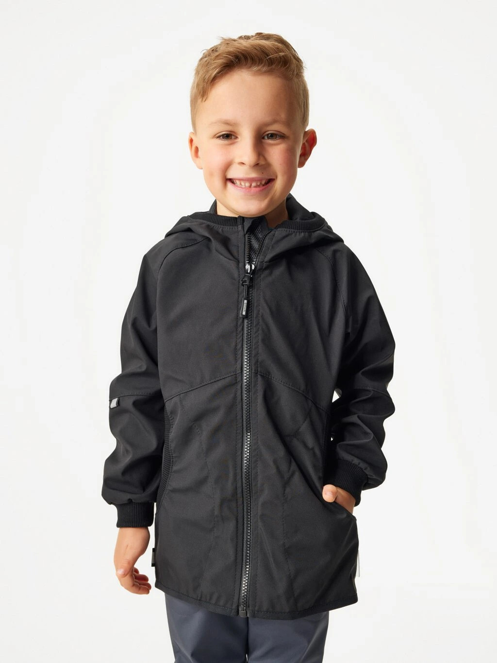 Detská softshellová bunda bez zateplenia Street, Čierna - veľ. 134/140