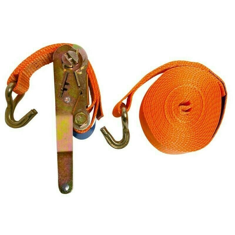 Upínací račňový pás s hákmi 6 m, 5 000 kg