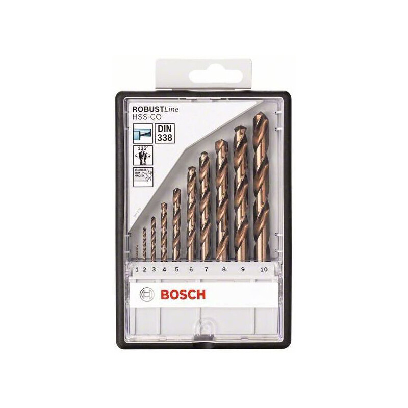 Sada vrtákov do kovu Bosch Robust Line HSS-Co 1–10 mm