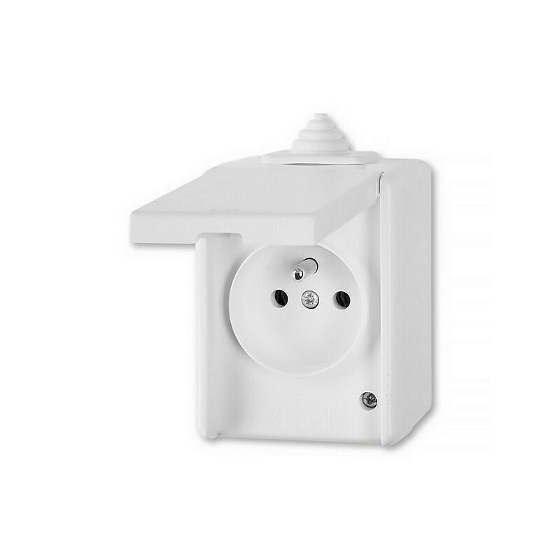 Zásuvka jednonásobná, Praktik biela