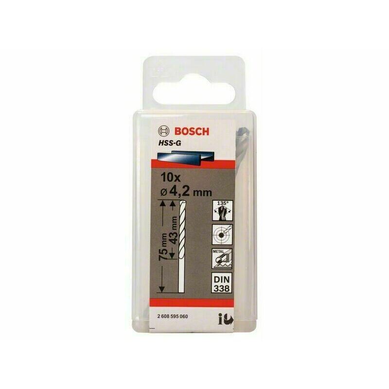 BOSCH Vrták do kovu HSS-G, 4,2x43x75mm 10ks 1bal/ob