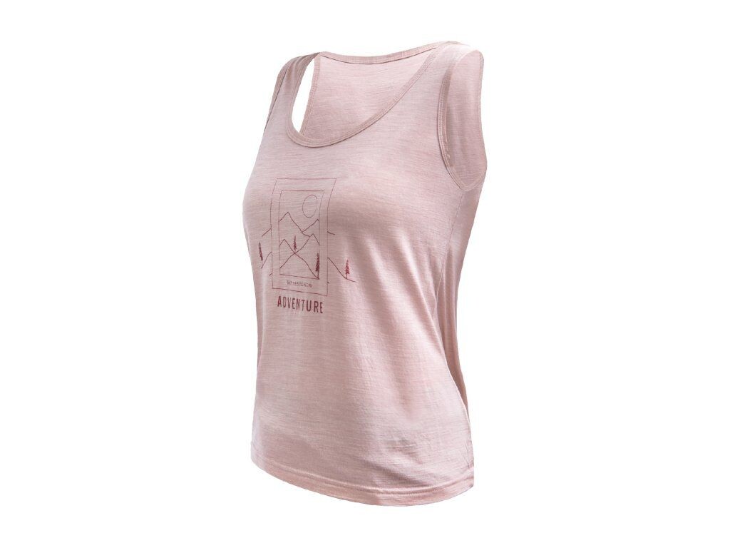 SENSOR MERINO AIR SAY YES dámske tričko bez rukávov dusty pink S Veľkosť: S