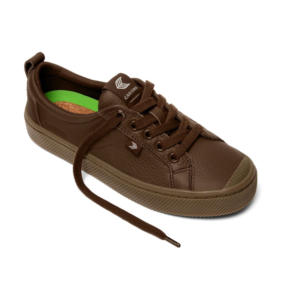 Pánské volnočasové boty Cariuma OCA Low Gum Downtown Brown Premium Leather Sneaker