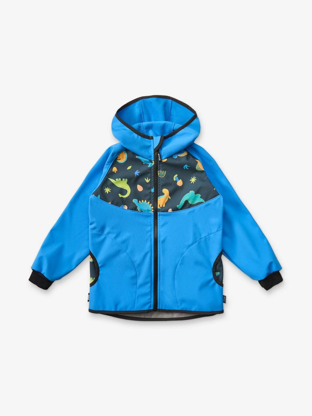 Detská softshellová bunda s flísom Basic, Modrá, Dinosaury, veľ. 86/92