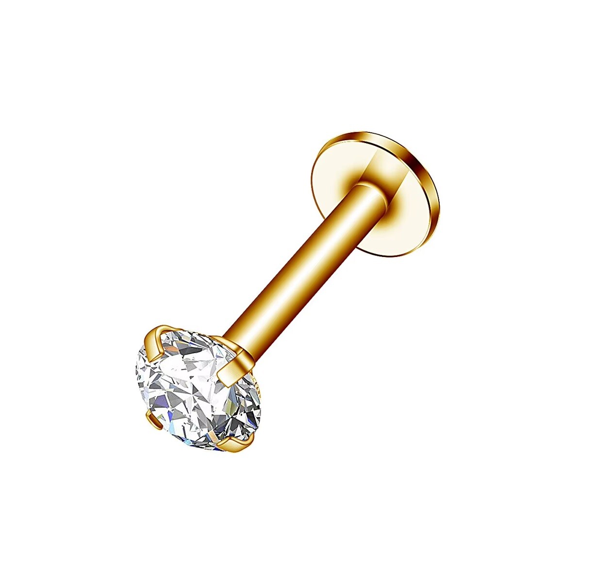 Troli Pozlátená labreta s čírym kryštálom 0,4 cm