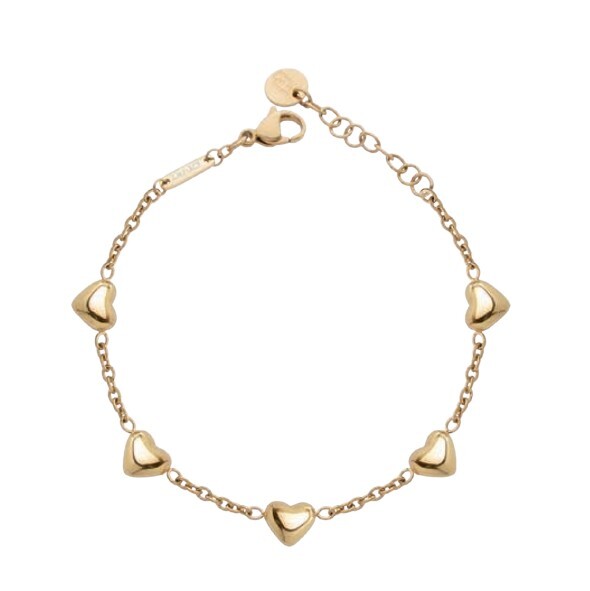 Liu Jo Srdcový pozlátený retiazkový náramok Icones LJ3192