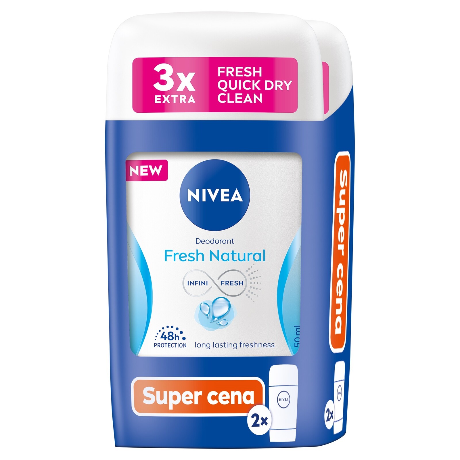 Nivea Súprava tuhých dezodorantov Fresh Natural Dezodorant Duo 2 x 50 ml