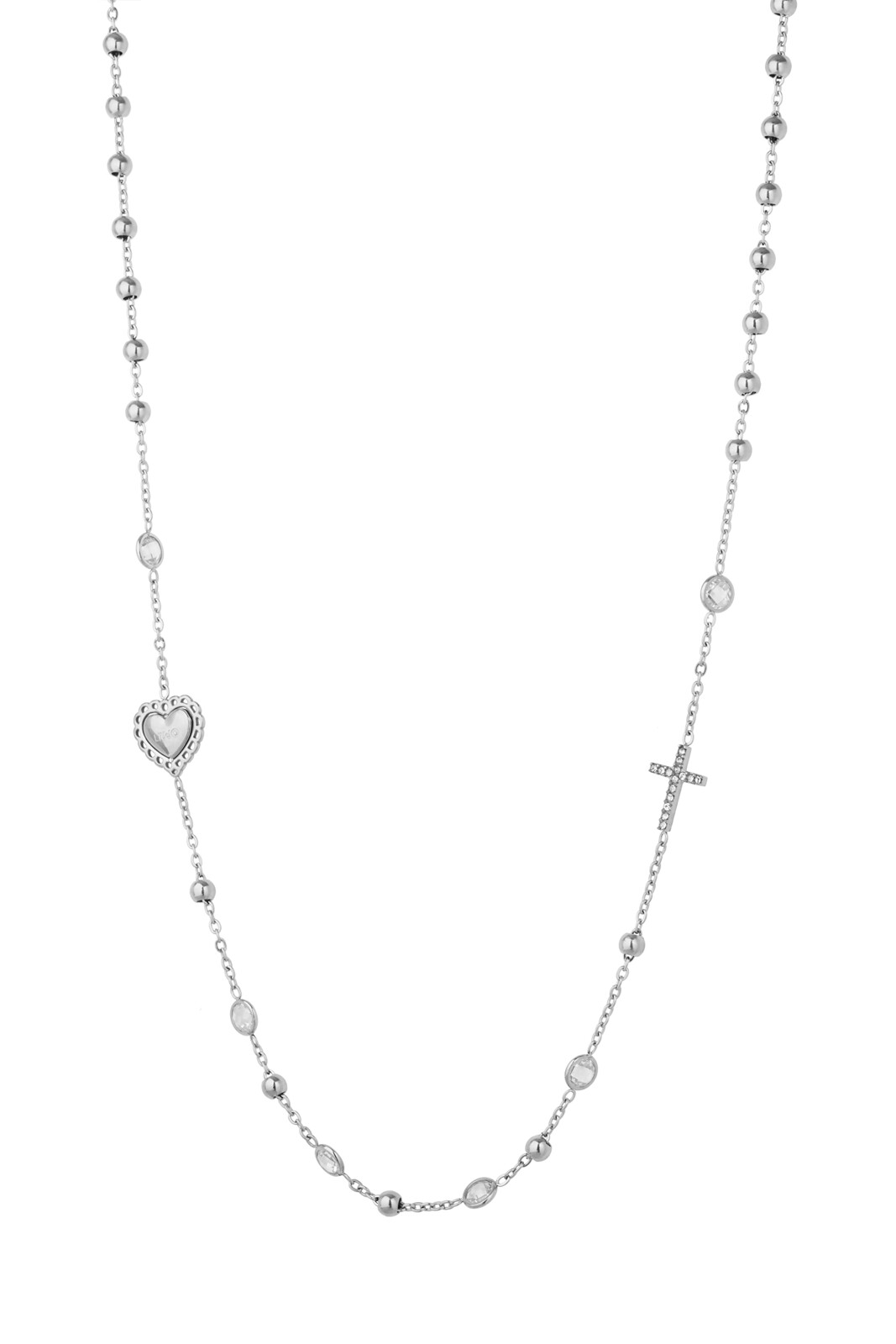 Liu Jo Nadčasový oceľový náhrdelník s kryštálmi LJ3206