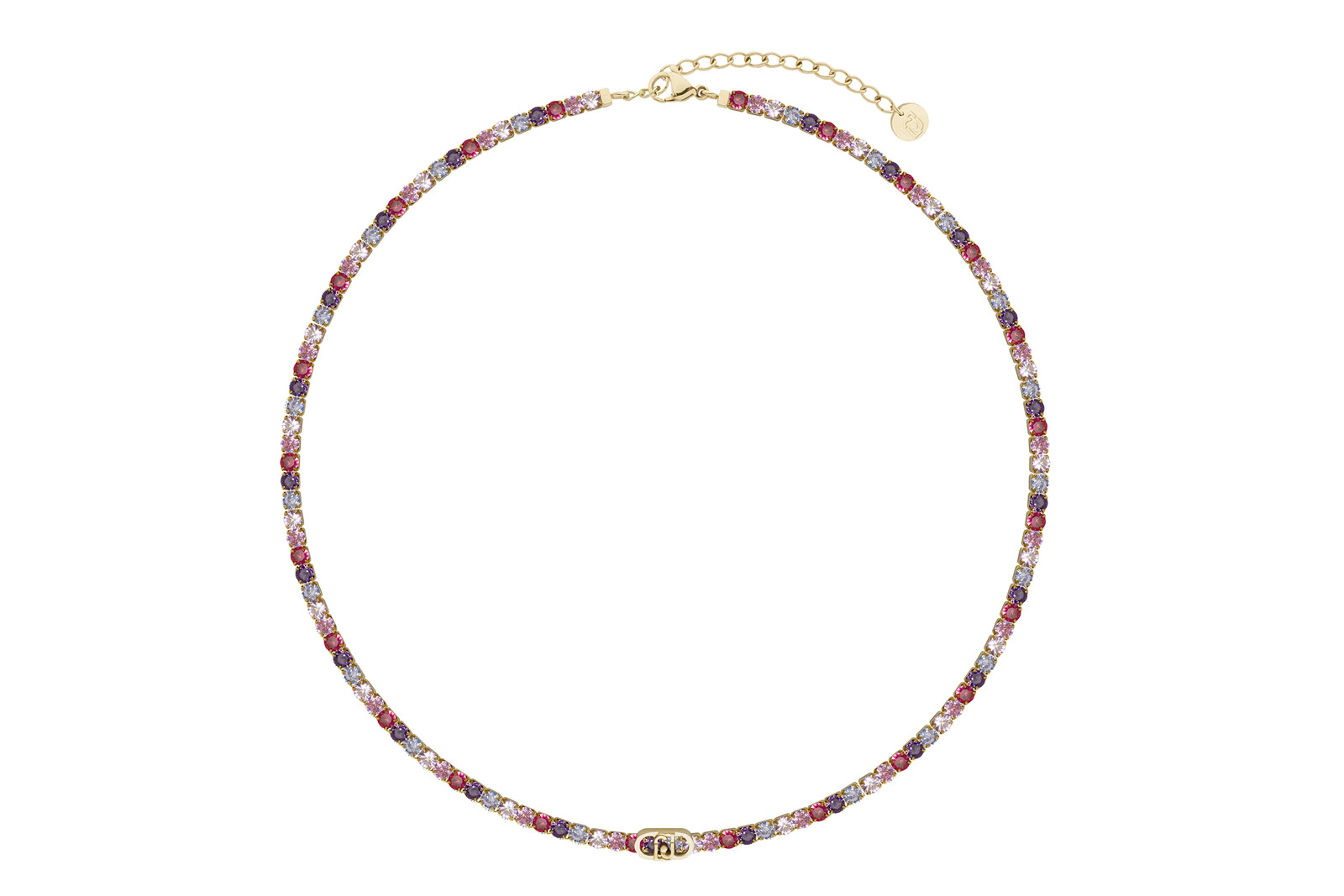 Liu Jo Pozlátený dámsky tenisový náhrdelník Stones LJ3213