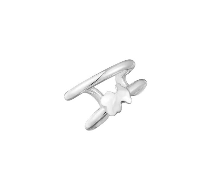 Tous Dvojitá strieborná single záušnice Icon Metal 1004486400