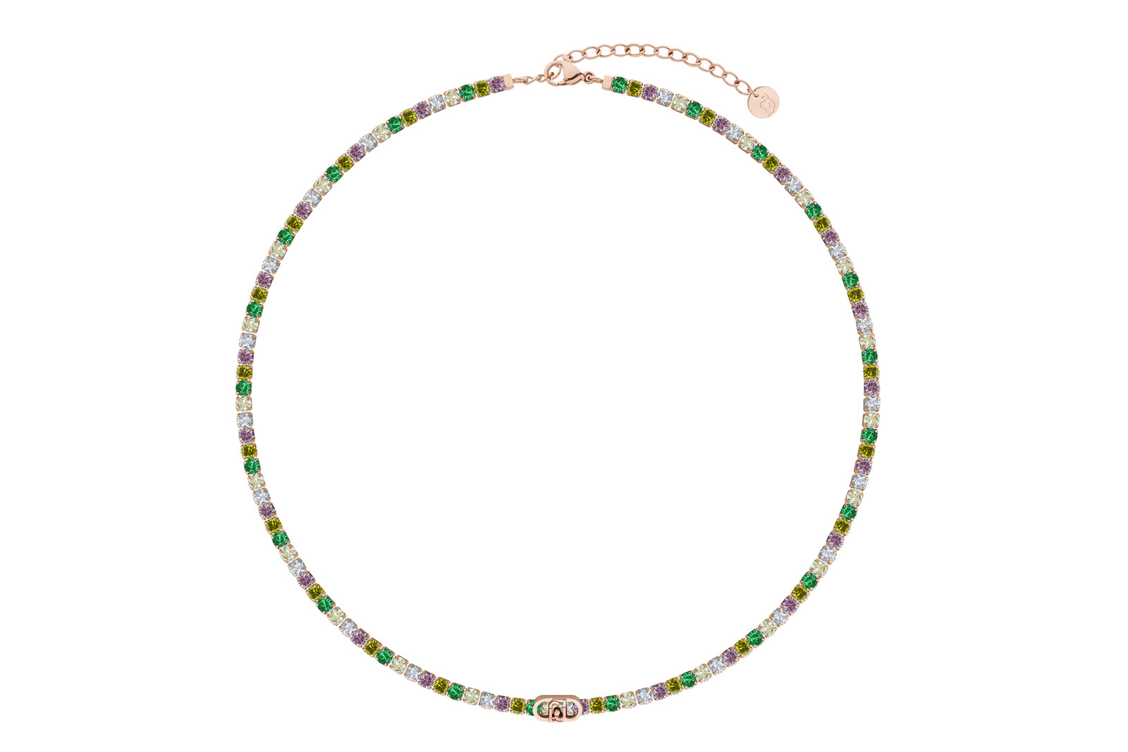 Liu Jo Pozlátený tenisový náhrdelník s kryštálmi Stones LJ3214