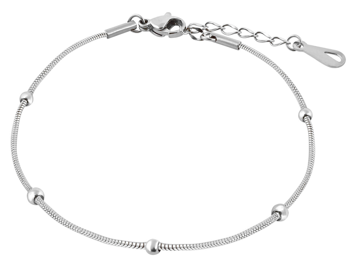 Troli Oceľový guličkový náramok Hádok 15 + 4 cm