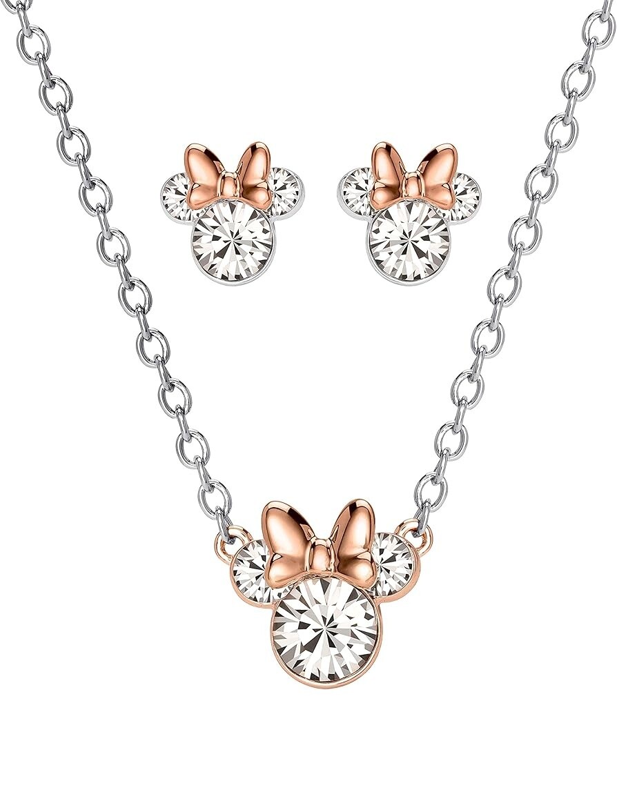 Disney Set šperkov s kryštálmi Minnie Mouse SF00155TRWL (náušnice, náhrdelník)